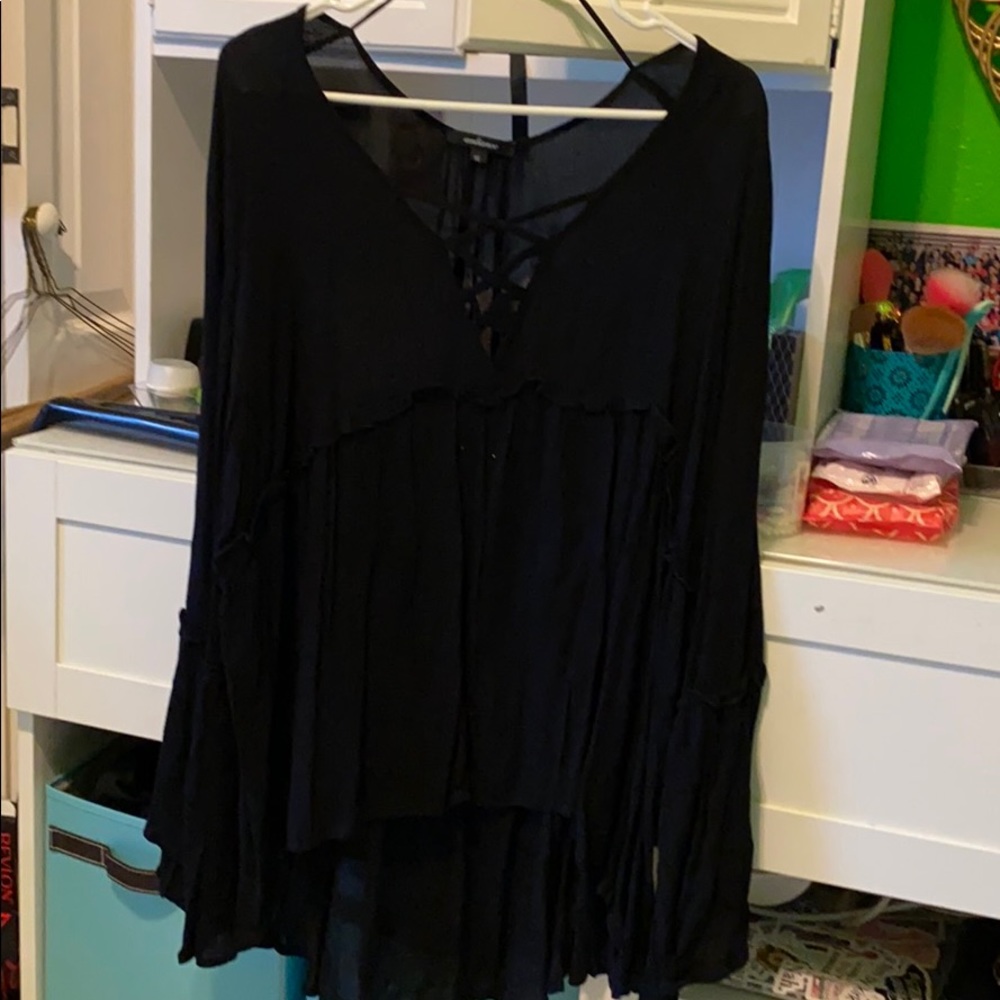 Loose, Sexy Black Blouse